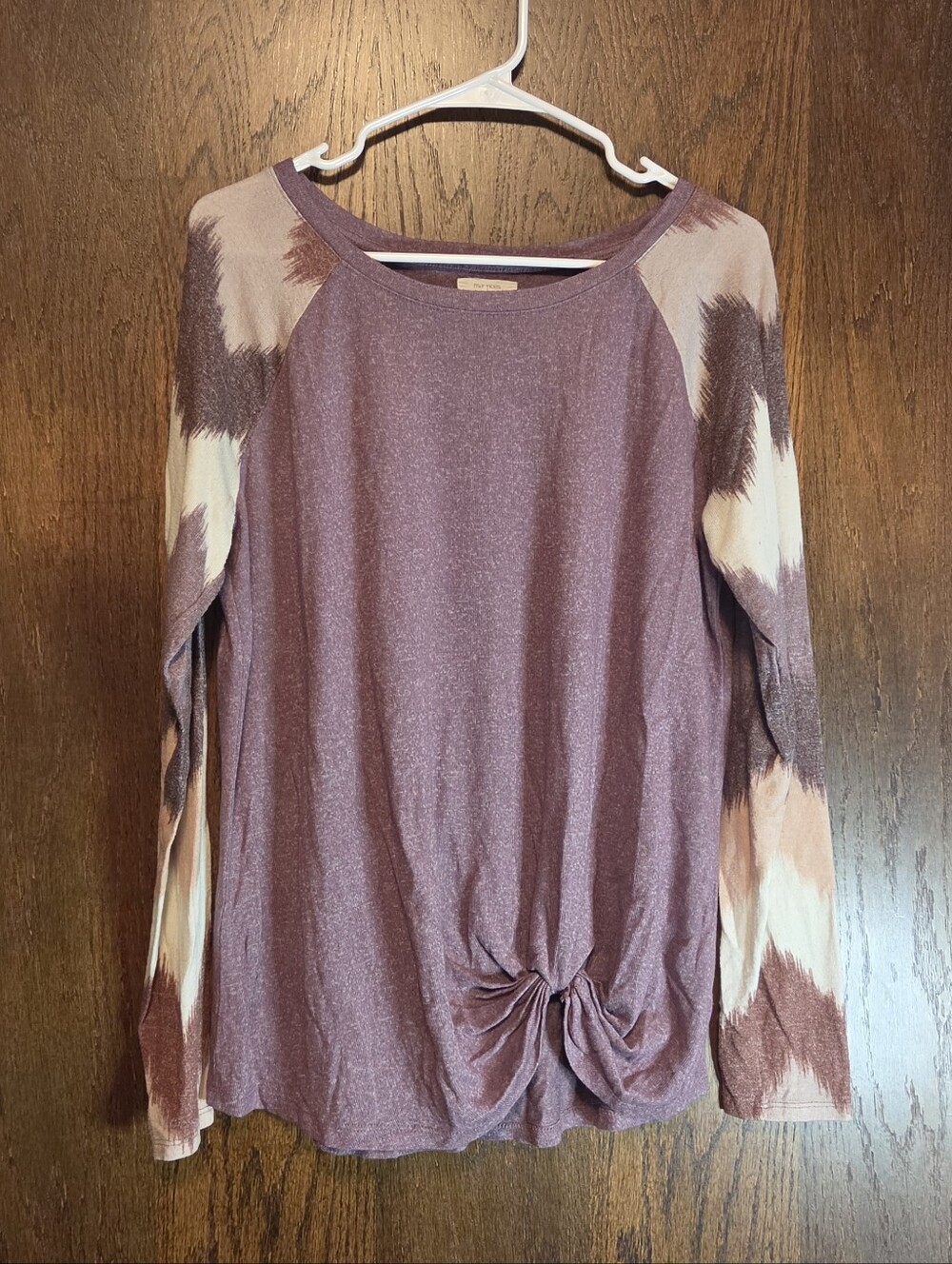 Maurices Women’s Long Sleeve Twist Hem Top - Mauve